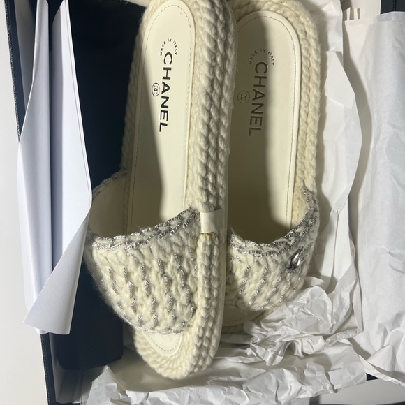 Braided knit chanel Mules ecru - Picture 7 of 12